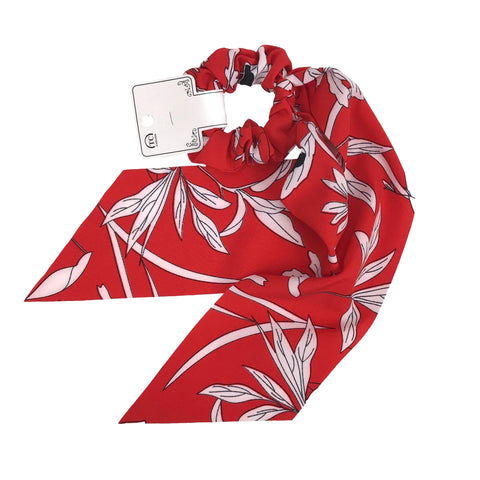 Pony Scarf - Floral Print Red