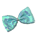 Sequin Bling Bow - Aqua