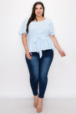 Plus Size Waist Tie Top