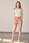 PU Belt Ankle Pants