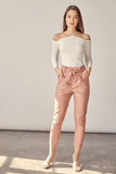 PU Belt Ankle Pants