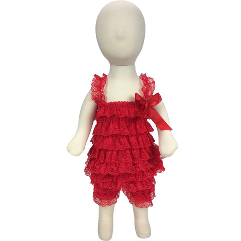 Red Petti Lace Baby Romper 1-2 Years