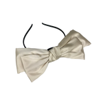 Satin Bow Headband - Off White