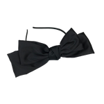 Satin Bow Headband - Black