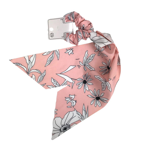 Pony Scarf - Floral Print Pink