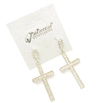 Cross Earrings - Silver Tone