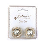 Rhinestone Clip On Earrings - Clear