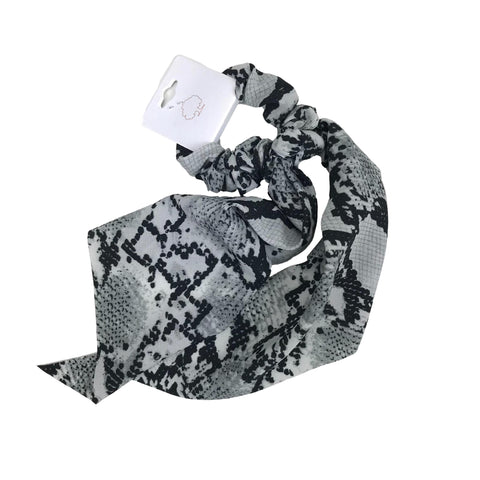 Pony Scarf - Snake Print Gray