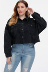 Cropped Black Denim Jacket