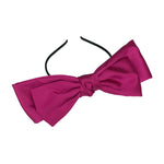 Satin Bow Headband - Hot Pink