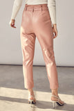 PU Belt Ankle Pants