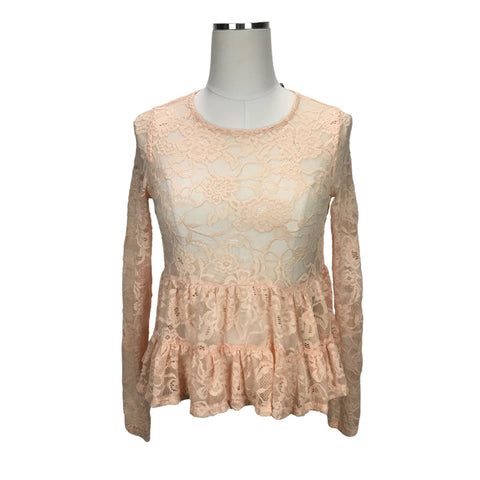 Forever 21 Peach Lace Top Small