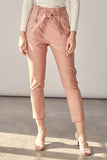 PU Belt Ankle Pants