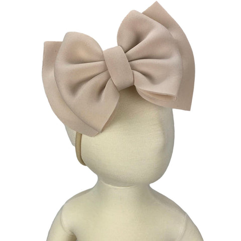 Tan Double Layer Puff Bow Headband