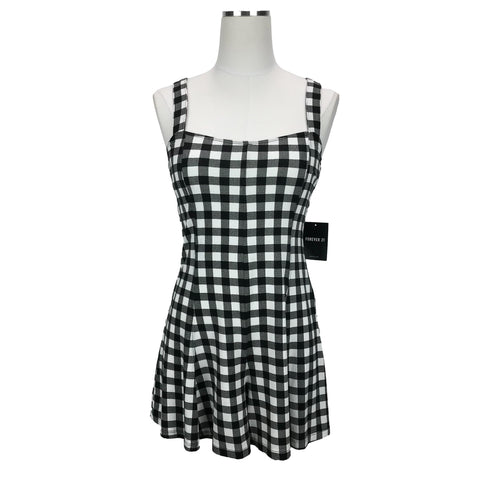 Forever 21 Black Plaid Romper Small