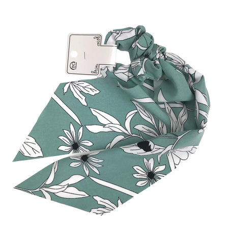 Pony Scarf - Floral Print Sage