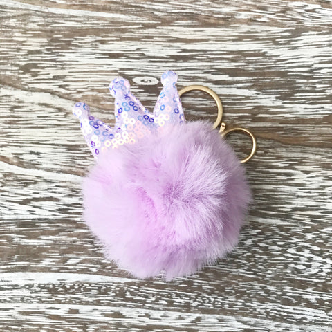 Pom Pom Keychain - Crown Lavender