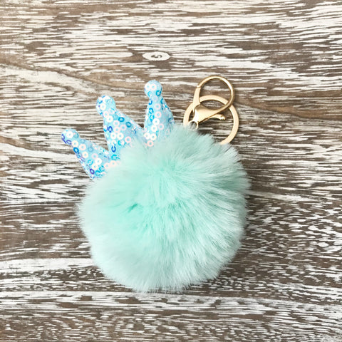 Pom Pom Keychain - Crown Mint