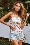 V Neck Floral Tank